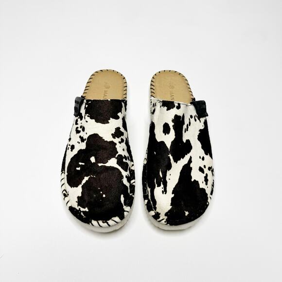 manitobah Shoes - Manitobah Berry Clog Pony Hair Mules Spotted Cow Leather Slide US 8